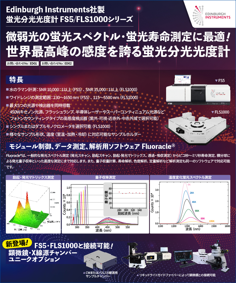 蛍光分光光度計 FS5/FLS1000シリーズ