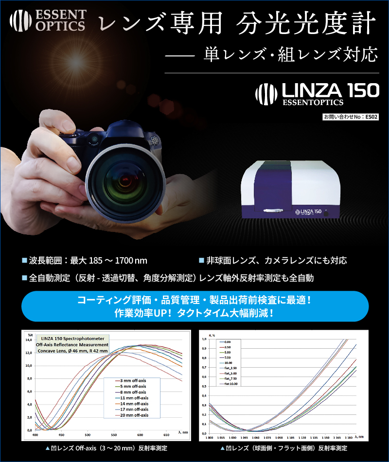 光学レンズ評価品質管理用 分光光度計 LINZA150