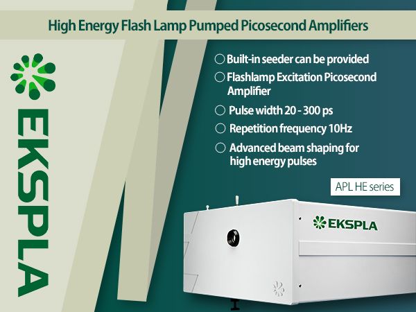 High Energy Flash Lamp Pumped Picosecond Amplifiers