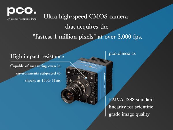 Ultra high speed & high resolution 12bit CMOS color camera pco.dimax cs