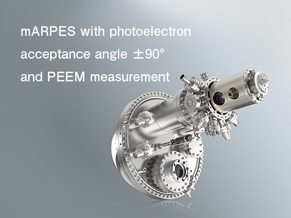 Electrostatic hemispherical electron momentum spectrometer KREIOS 150 mARPES with photoelectron acceptance angle ±90° and PEEM measurement