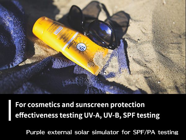 Purple external solar simulator for SPF/PA testing
