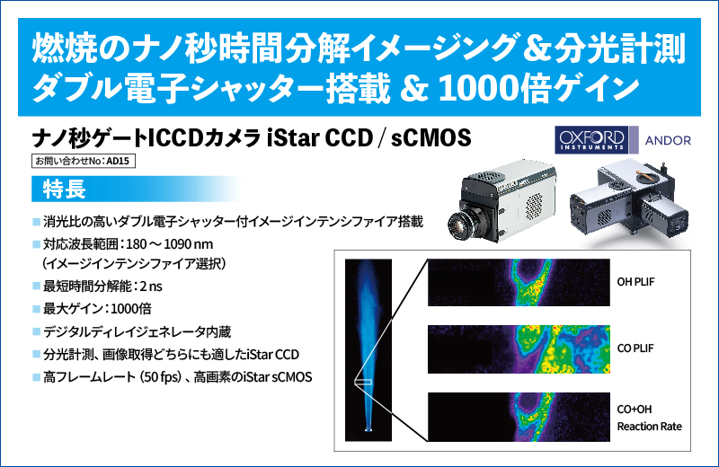 ナノ秒時間分解・超高感度カメラ iStar sCMOS