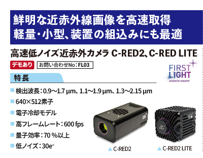 高感度低ノイズSWIRカメラ C-RED2シリーズ
