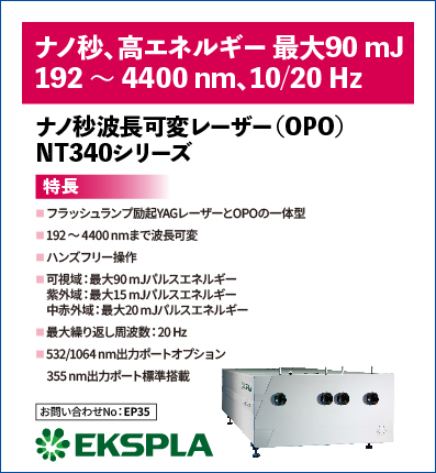 ナノ秒波長可変レーザー（OPO）NT340シリーズ