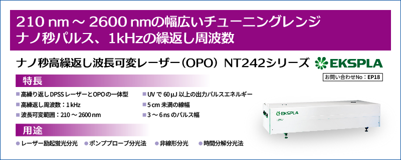 ナノ秒高繰返し波長可変レーザー(OPO) NT242/NT252シリーズ
