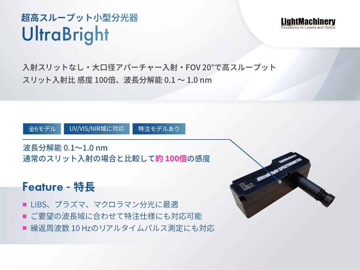 超高スループット小型分光器 UltraBright