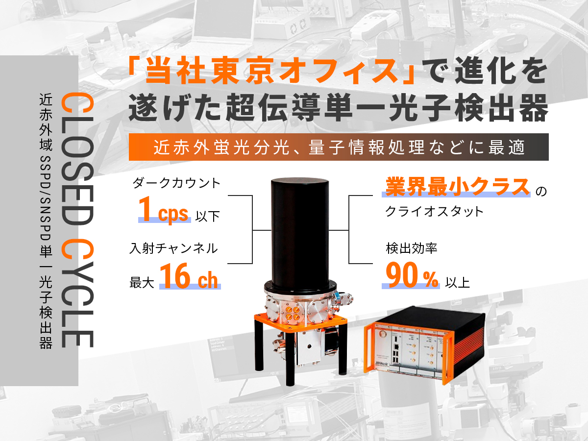 クローズドサイクル機械式冷凍機搭載型SSPD検出器外観