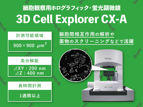 細胞観察用ホログラフィック・蛍光顕微鏡 3D Cell Explorer CX-A