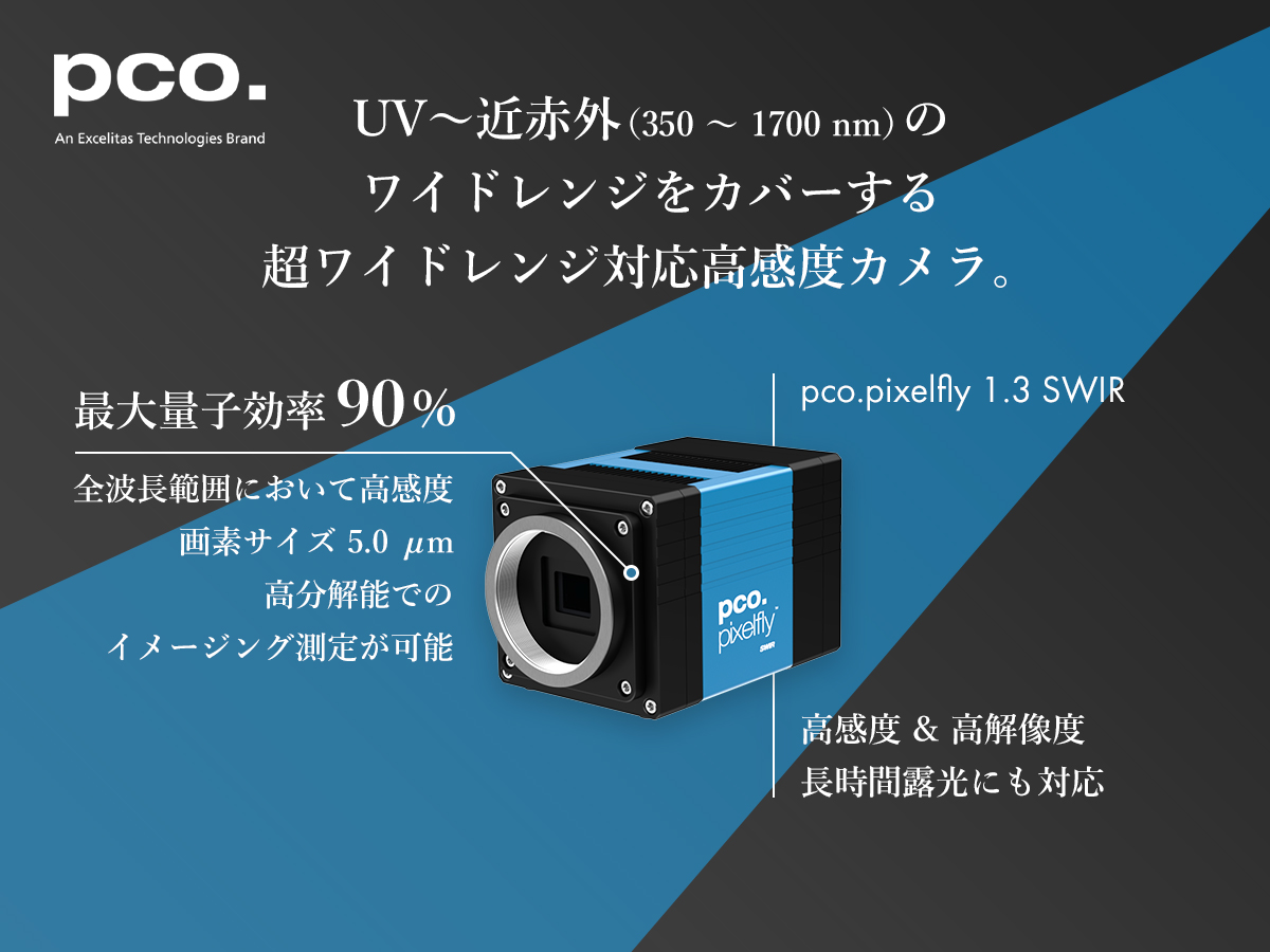 超ワイドレンジ対応高感度カメラ pco.pixelfly 1.3 SWIR
