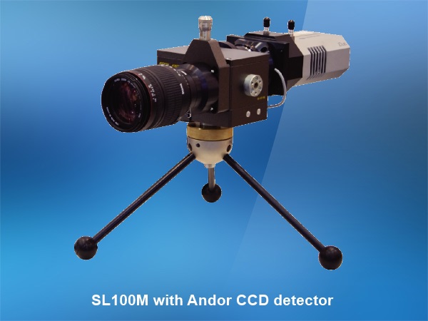 SL100M、ANDOR社製検出器、Fマウントレンズ取付例