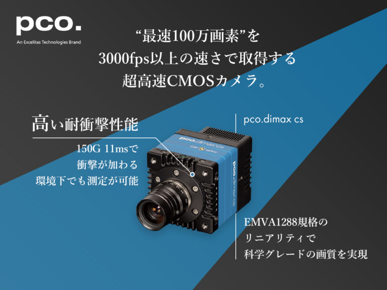 超高速・高解像度12bit CMOSカラーカメラ pco.dimax cs