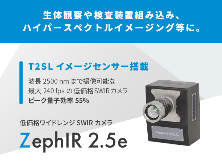 低価格ワイドレンジSWIRカメラ ZephIR 2.5e