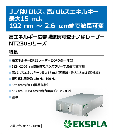 高エネルギー広帯域波長可変ナノ秒レーザー NT230シリーズ